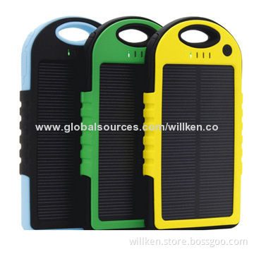Waterproof Solar Power Banks, 5,000mAh, Double USB Output for Tablets, iPhone/iPad/iPod/MP3/Speaker